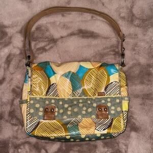 Fossil Key Per “Retro Leaves” Coated Canvas School/Messenger/Travel/Diaper Bag